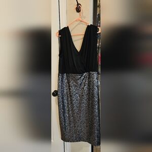 Lane Bryant Black and Silver Sequin Dress